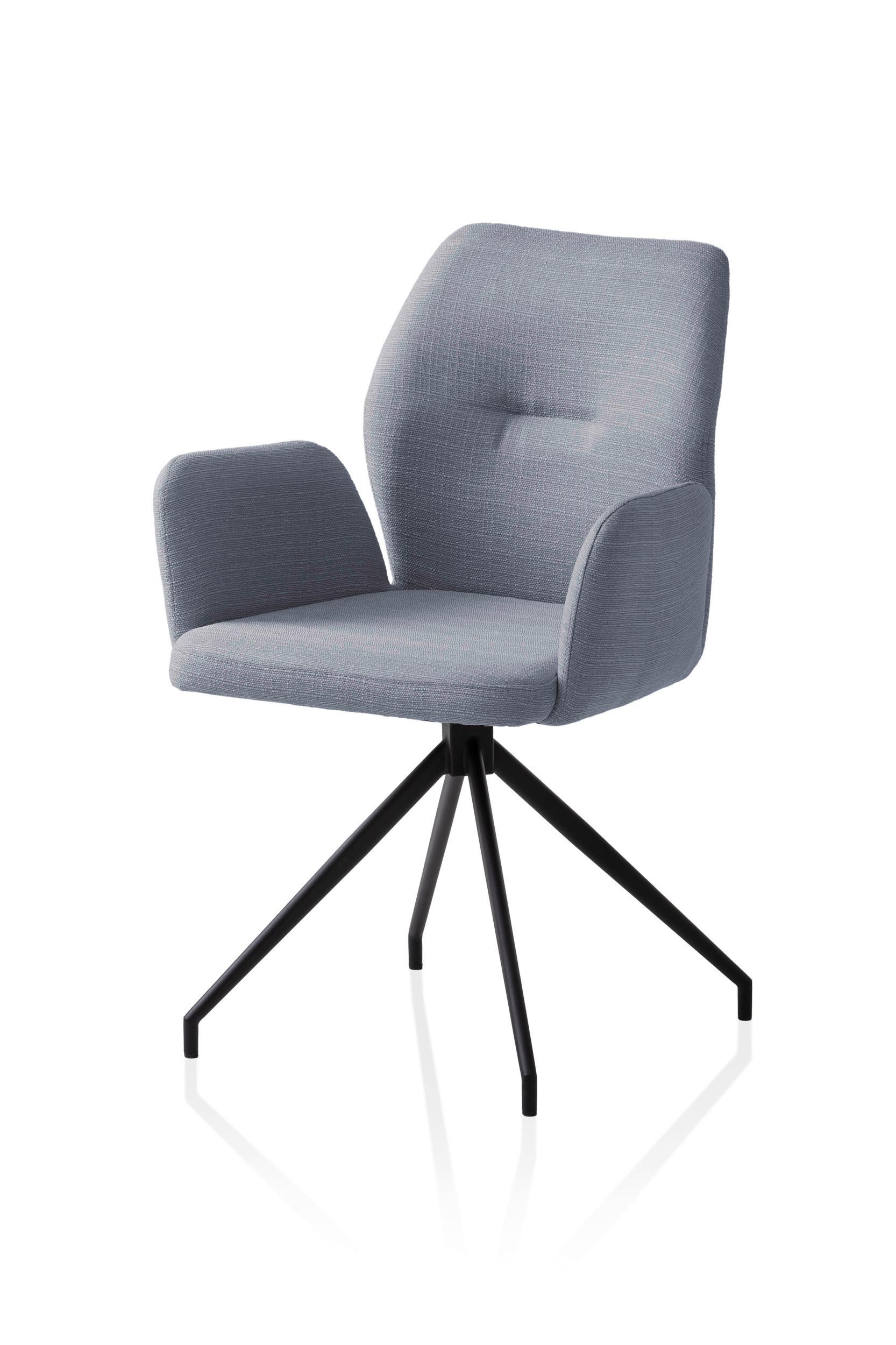 Naslanjač Hilda, Temno Siva, Vrtljiv - temno siva/črna, Moderno, kovina/tekstil (59/88/58cm) - Livetastic