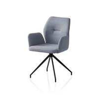 Naslanjač Hilda, Temno Siva, Vrtljiv - temno siva/črna, Moderno, kovina/tekstil (59/88/58cm) - Livetastic