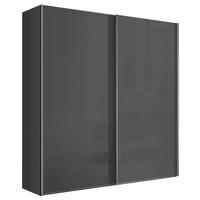Schwebetürenschrank Lumos Dunkelgrau - Dunkelgrau/Alufarben, Konventionell, Glas/Holzwerkstoff (200/222/68cm) - Based
