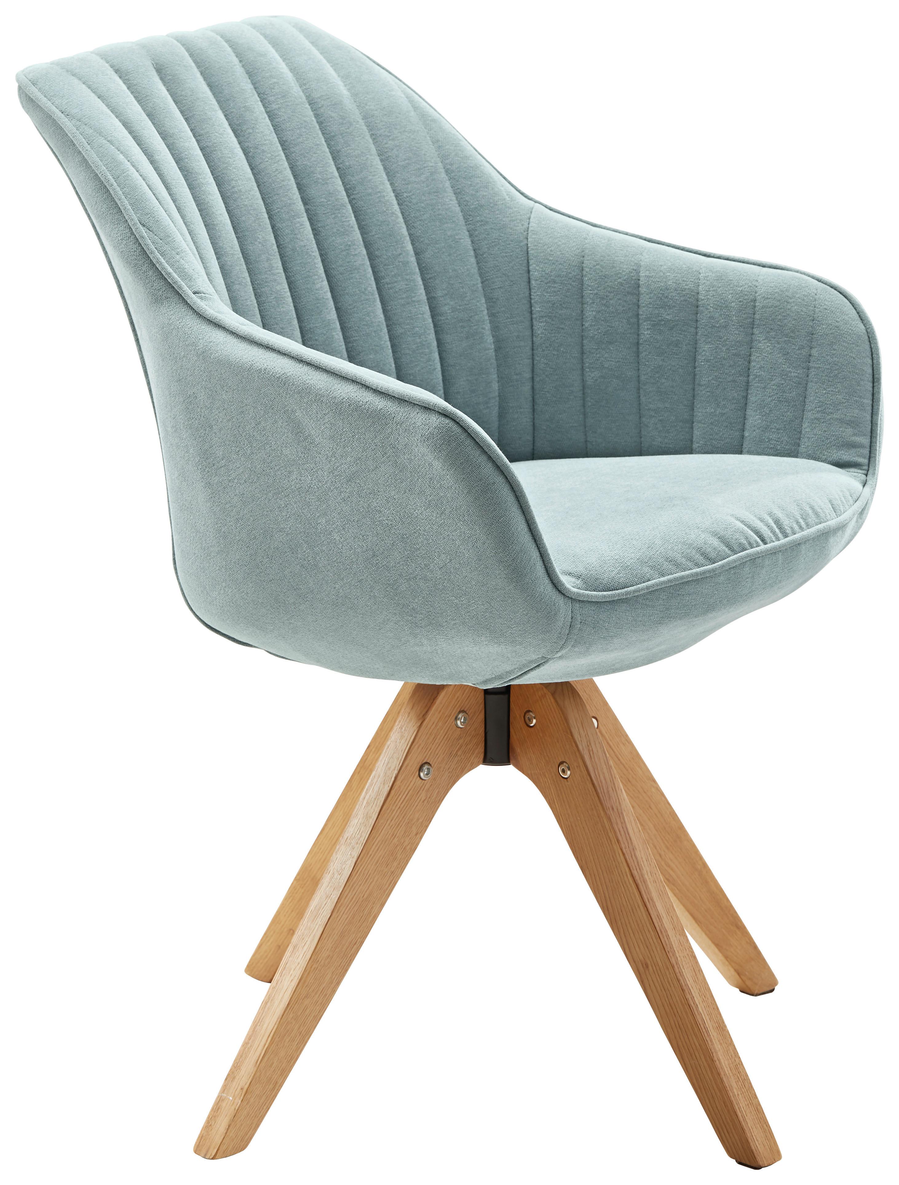 KRZESŁO Z PODŁOKIETNIKAMI CHILL    -HOM IN- - kolor naturalny/jasnoniebieski, Lifestyle, tkanina/drewno (60/83/65cm) - Hom`in