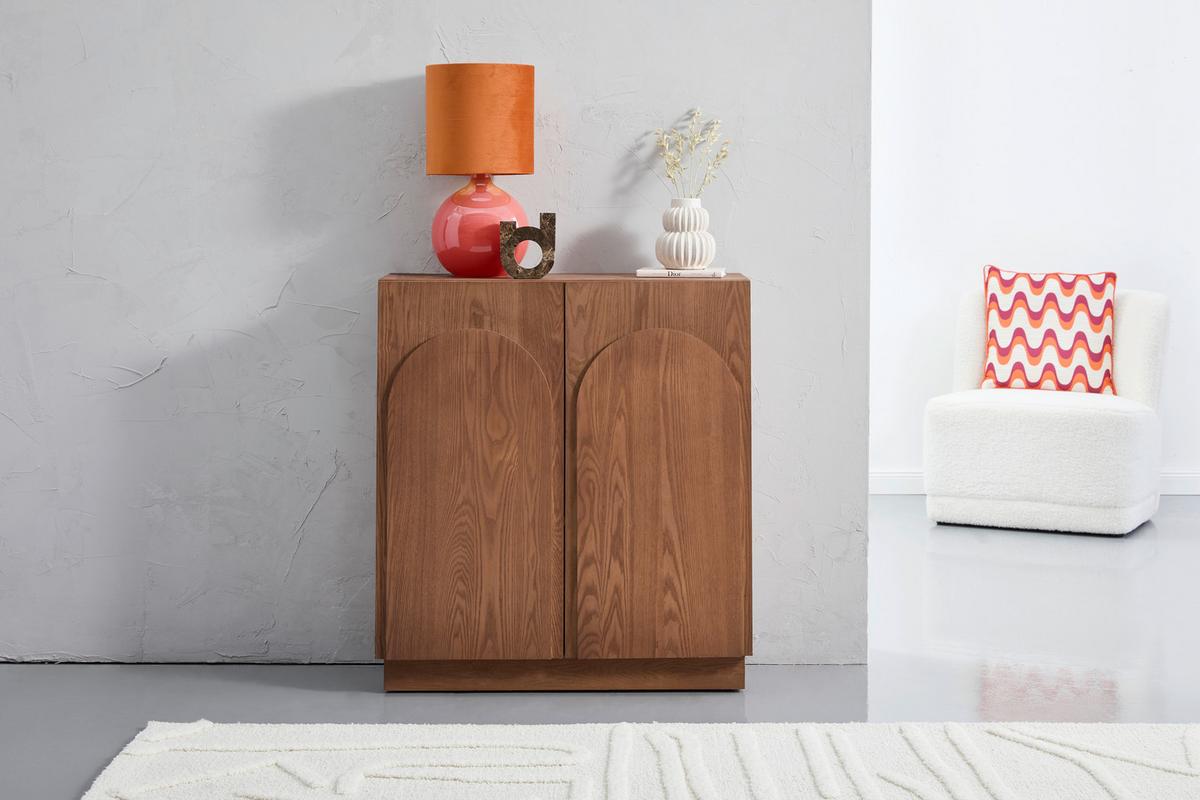 KOMODA TULLUS - kolor naturalny, Design, materiał drewnopochodny/drewno (80/88/31cm) - MID.YOU