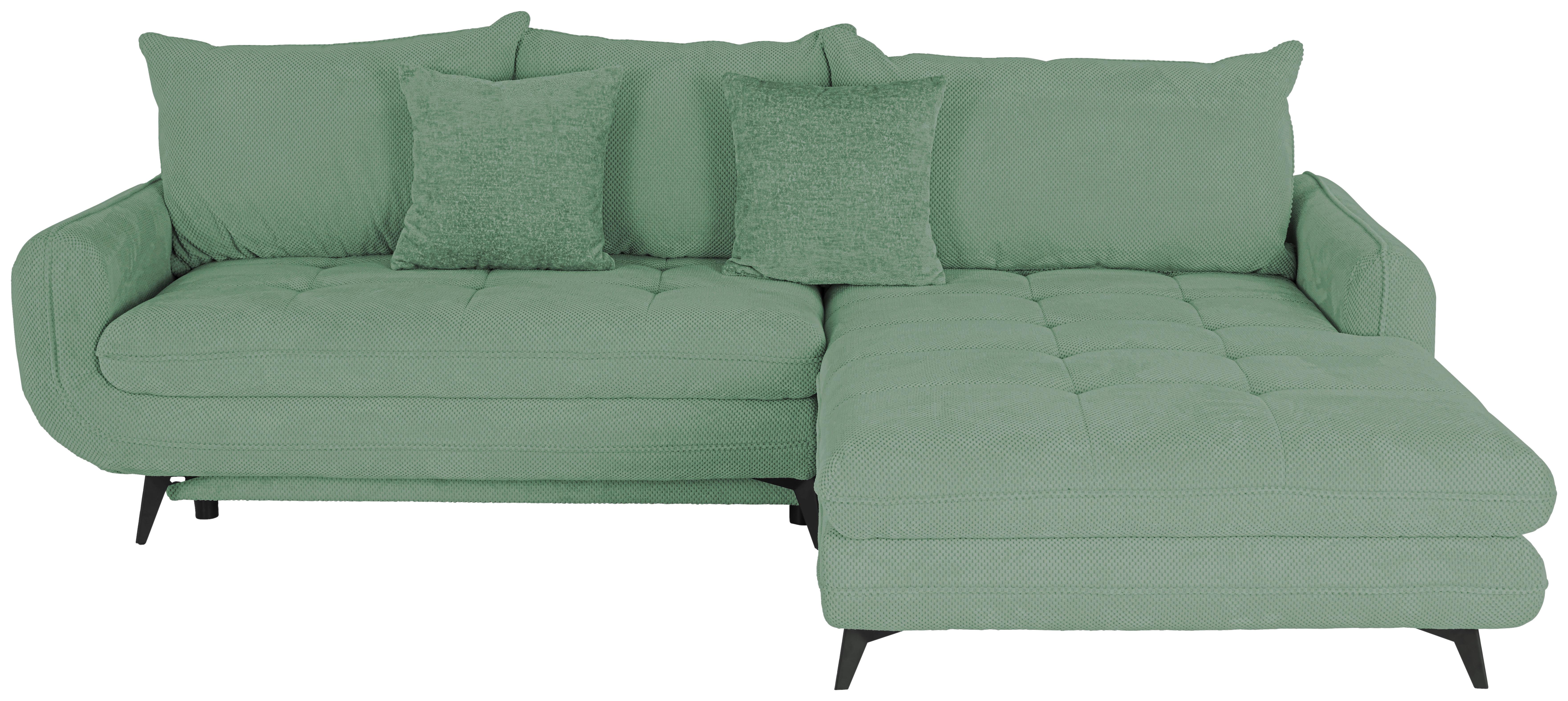 Coltar WAVE - verde mentă, Modern, lemn/metal (266/189cm)