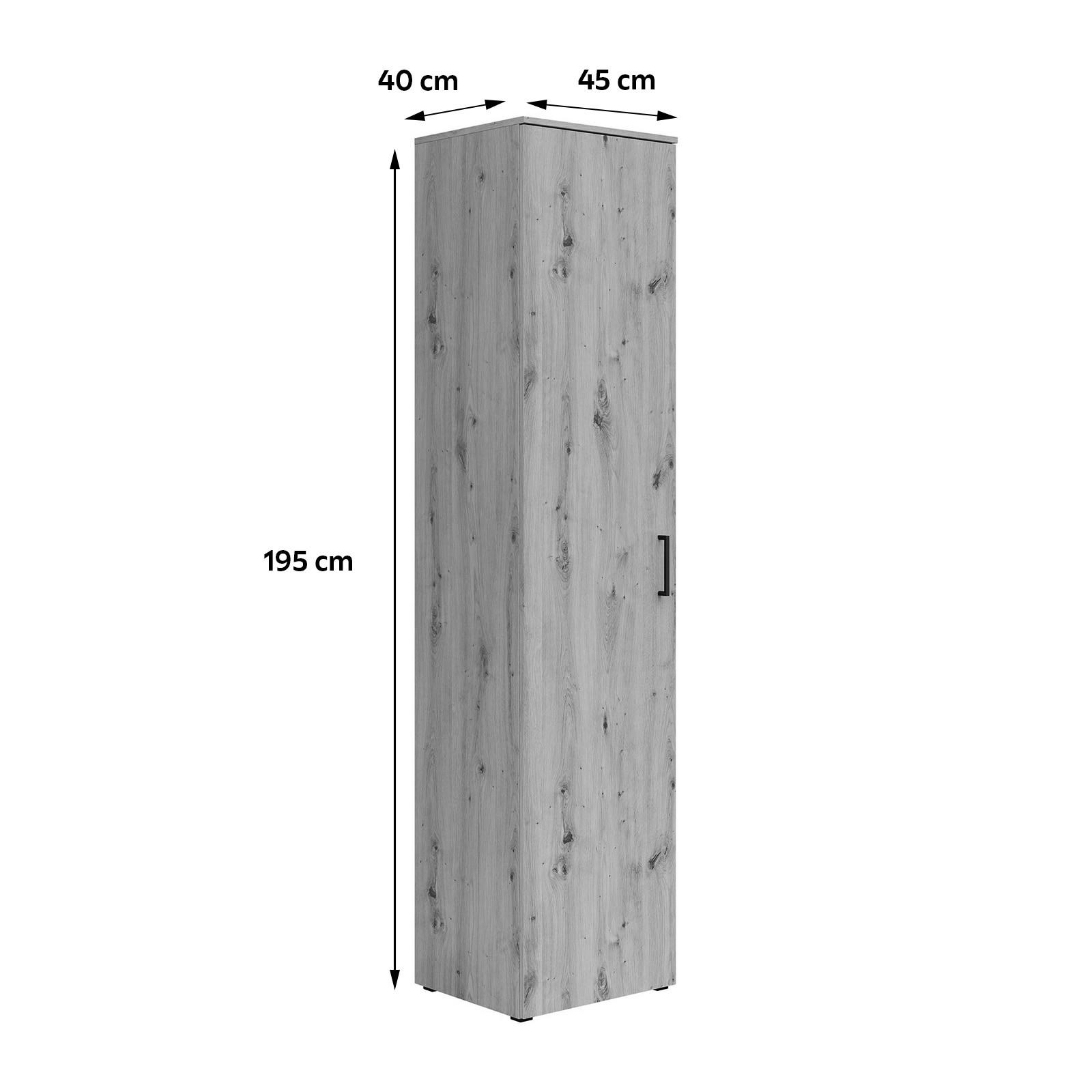 Ormar Multi - hrast Artisan/crna, Moderno, drvni materijal/plastika (45/195/40cm) - Modern Living