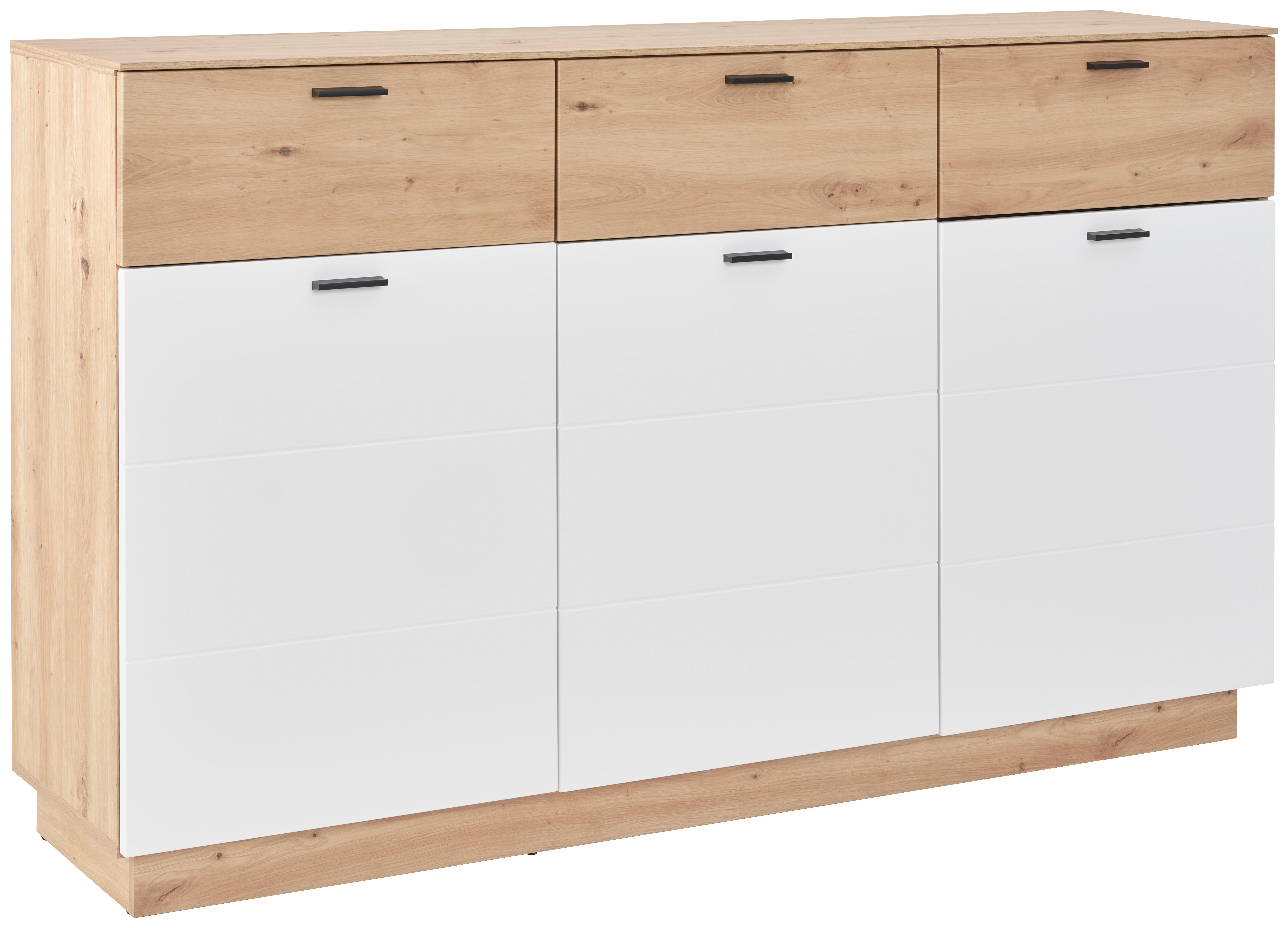 Komoda Tonale - bijela/hrast Artisan, Konvencionalno, drvni materijal/plastika (159,7/97,8/40cm) - Modern Living