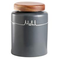 POJEMNIK KUCHENNY MODERN KITCHEN - kolor akacjowy/szary, Design, tworzywo sztuczne/drewno (11,5/15,5cm) - Homeware Profession.