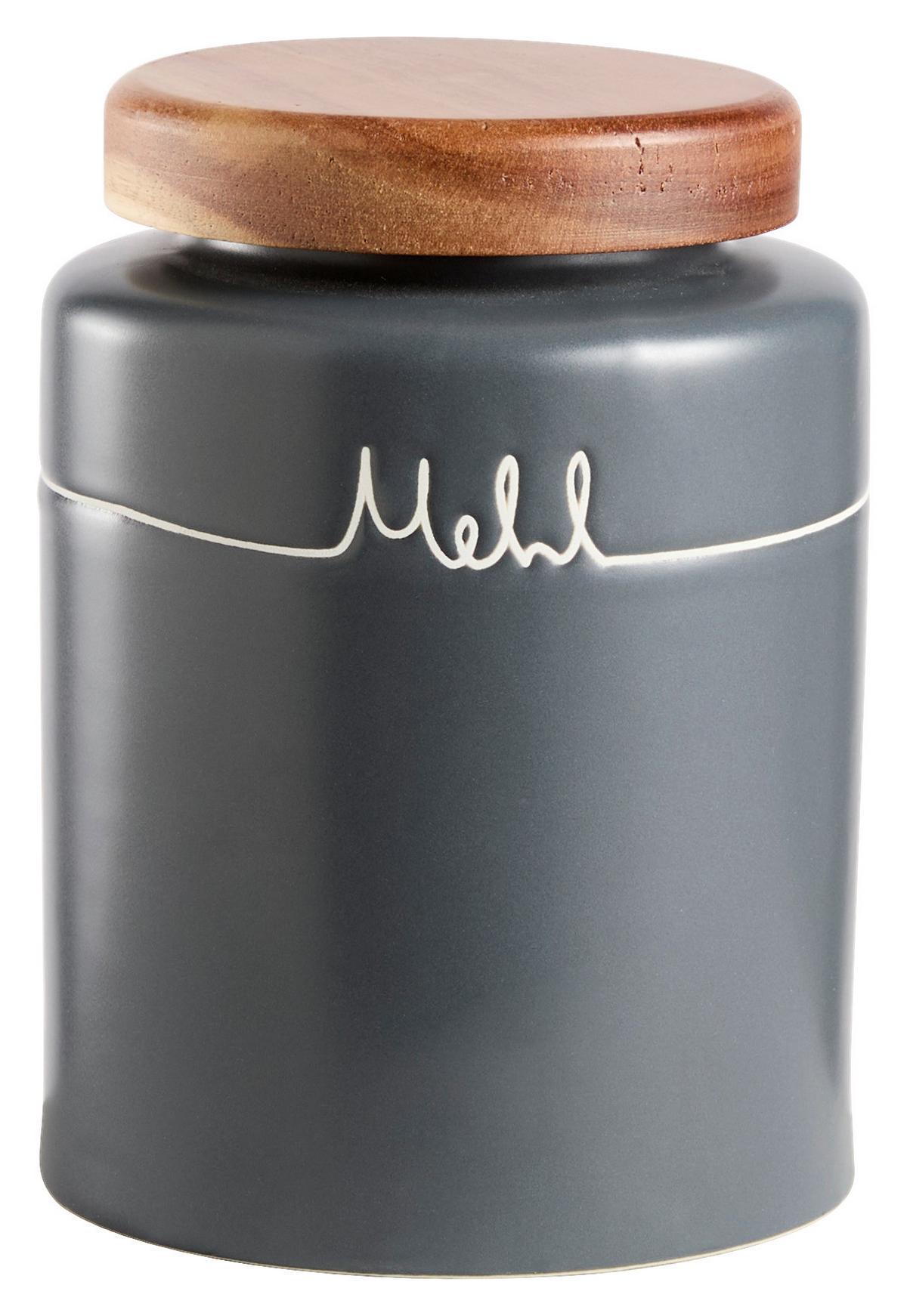 POJEMNIK KUCHENNY MODERN KITCHEN - kolor akacjowy/szary, Design, tworzywo sztuczne/drewno (11,5/15,5cm) - Homeware Profession.