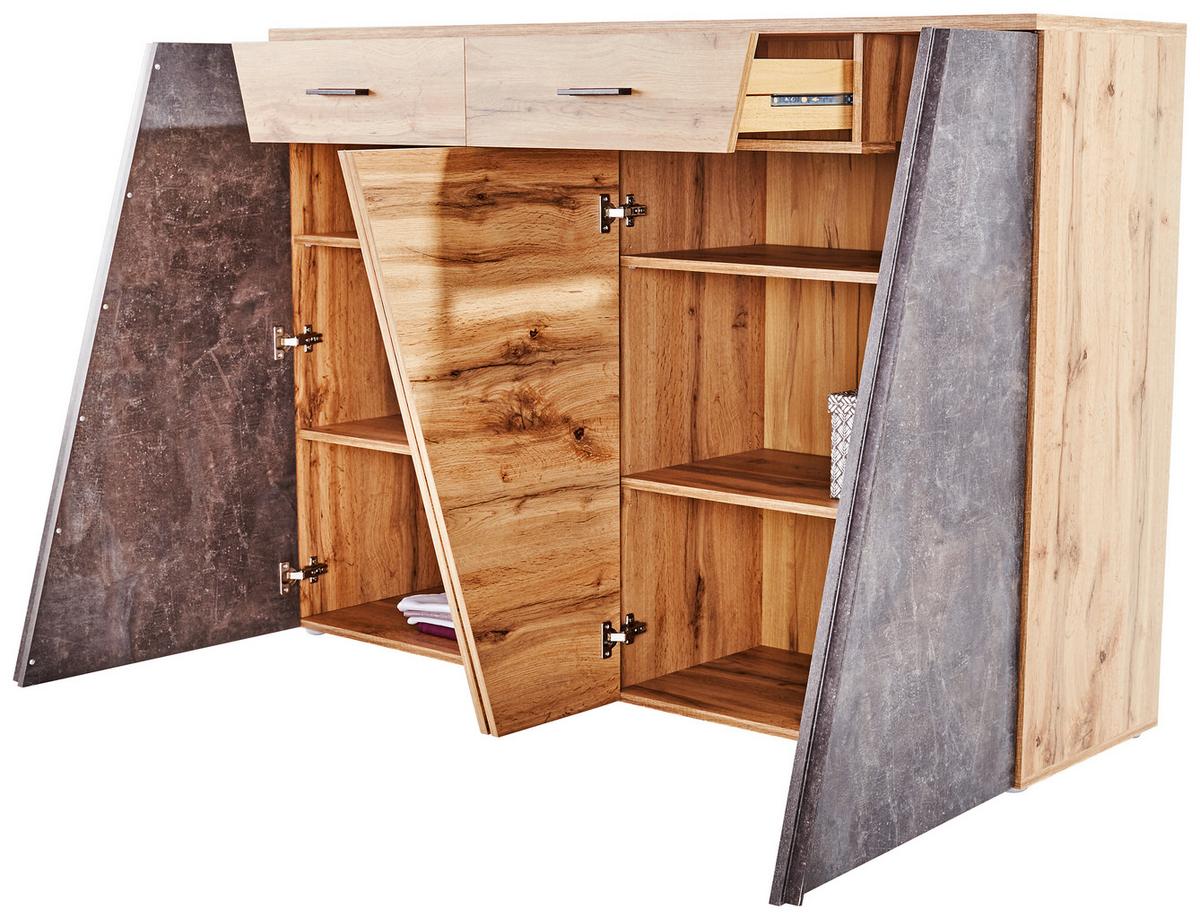 Komoda Venedig - barve kroma/siva, Moderno, umetna masa/leseni material (160/110/40cm) - Mömax