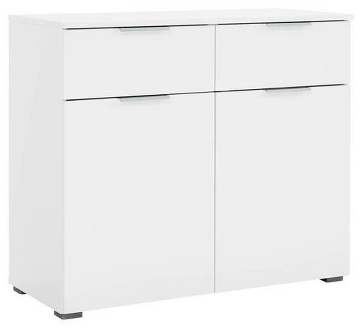 Komoda Alabama - bijela/boje aluminija, Moderno, drvni materijal (93/81/42cm) - Modern Living