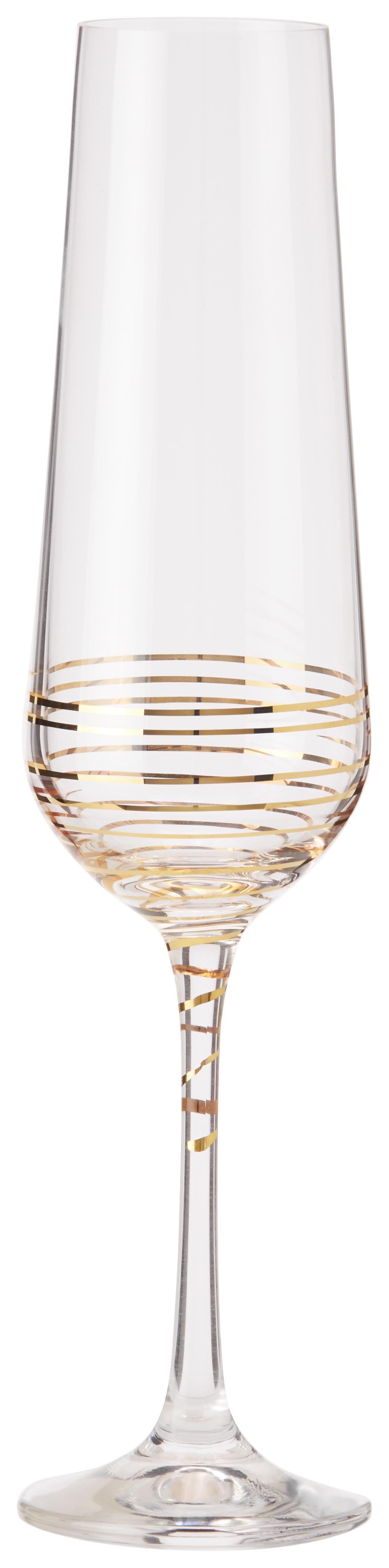 Sektglas Elegance ca. 200ml - Klar/Goldfarben, MODERN, Glas (0,2l) - Bohemia