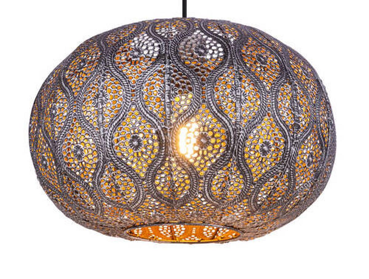 Hängeleuchte Solera Schwarz/Silberfarben max. 60 W - Silberfarben/Schwarz, Trend, Kunststoff/Metall (30/120cm) - Globo