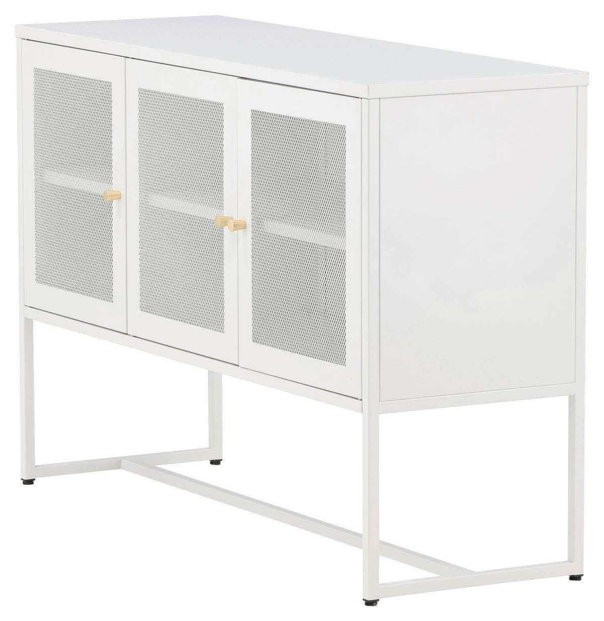 SIDEBOARD MALLA - Weiß, Design, Metall (120/80/40cm) - Livetastic