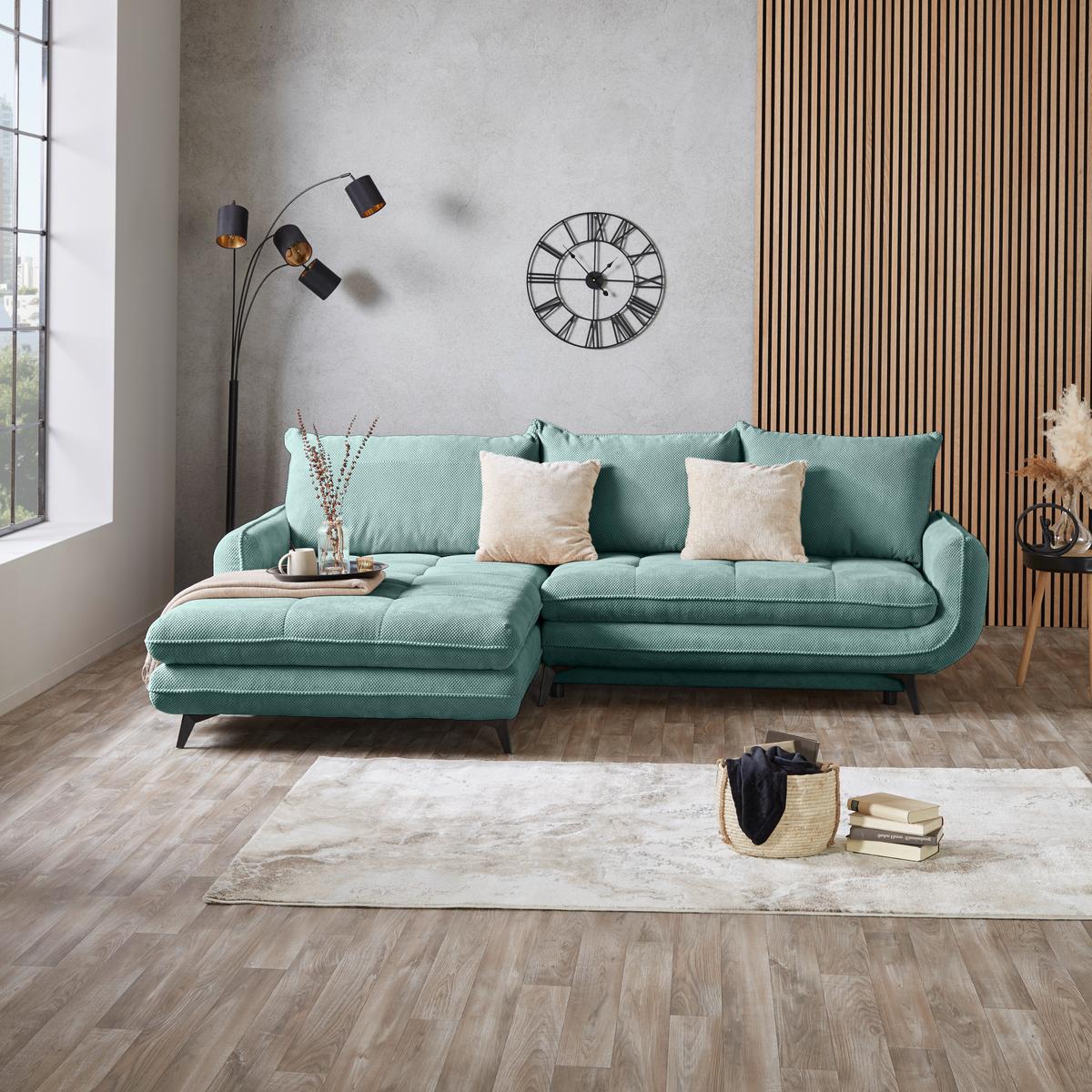 Coltar WAVE - turcoaz, Modern, textil (189/266cm) - Modern Living