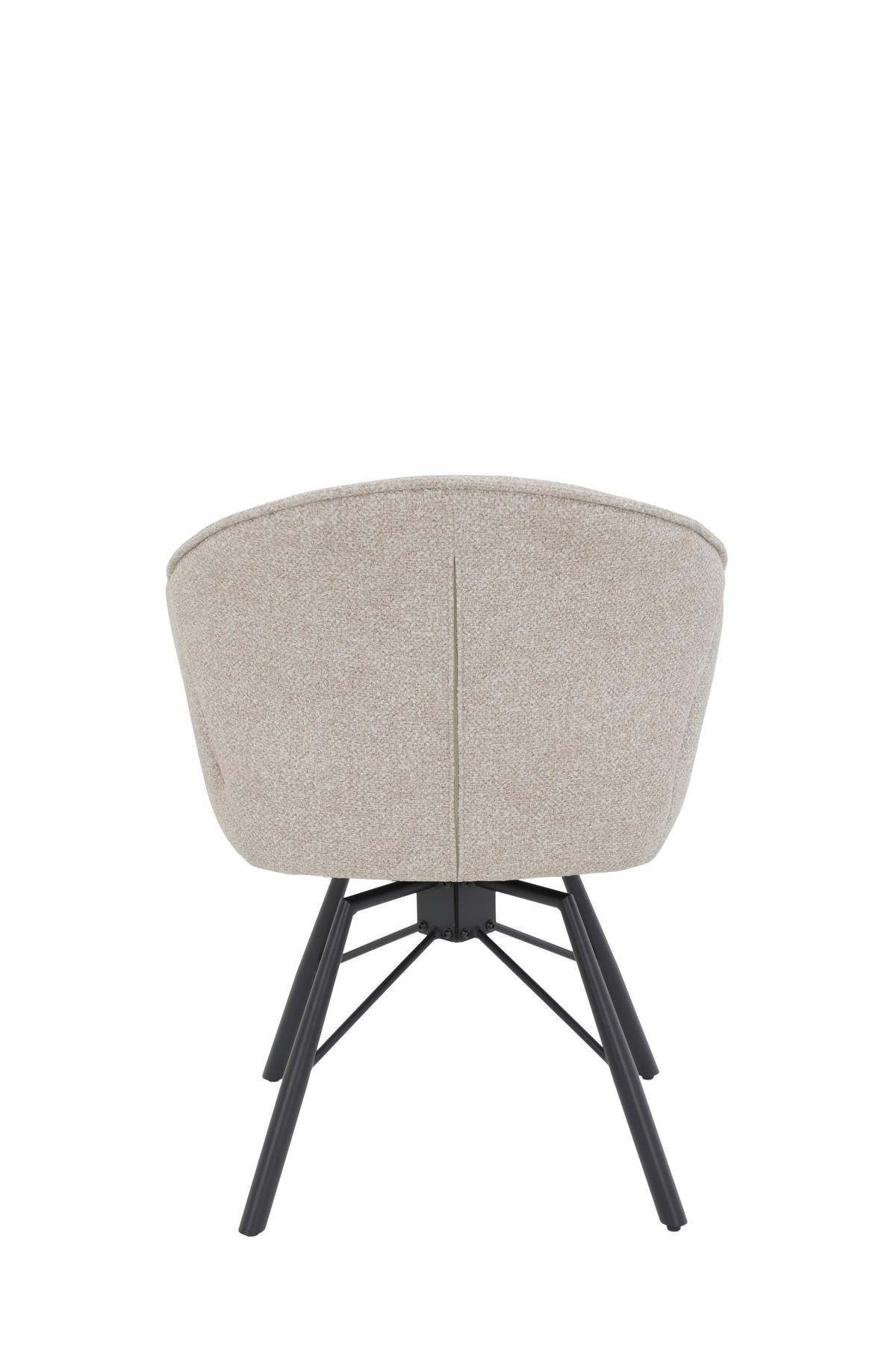 ARMLEHNSTUHL-SET BRISTOL S 2ER-SET - Beige/Schwarz, MODERN, Textil/Metall (62/83/66cm) - MID.YOU