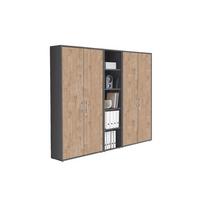 AKTENSCHRANK OFFICE EDITION - SW SET 10 - Eichefarben/Anthrazit, MODERN, Holzwerkstoff (212,9/185,6/33cm) - MID.YOU