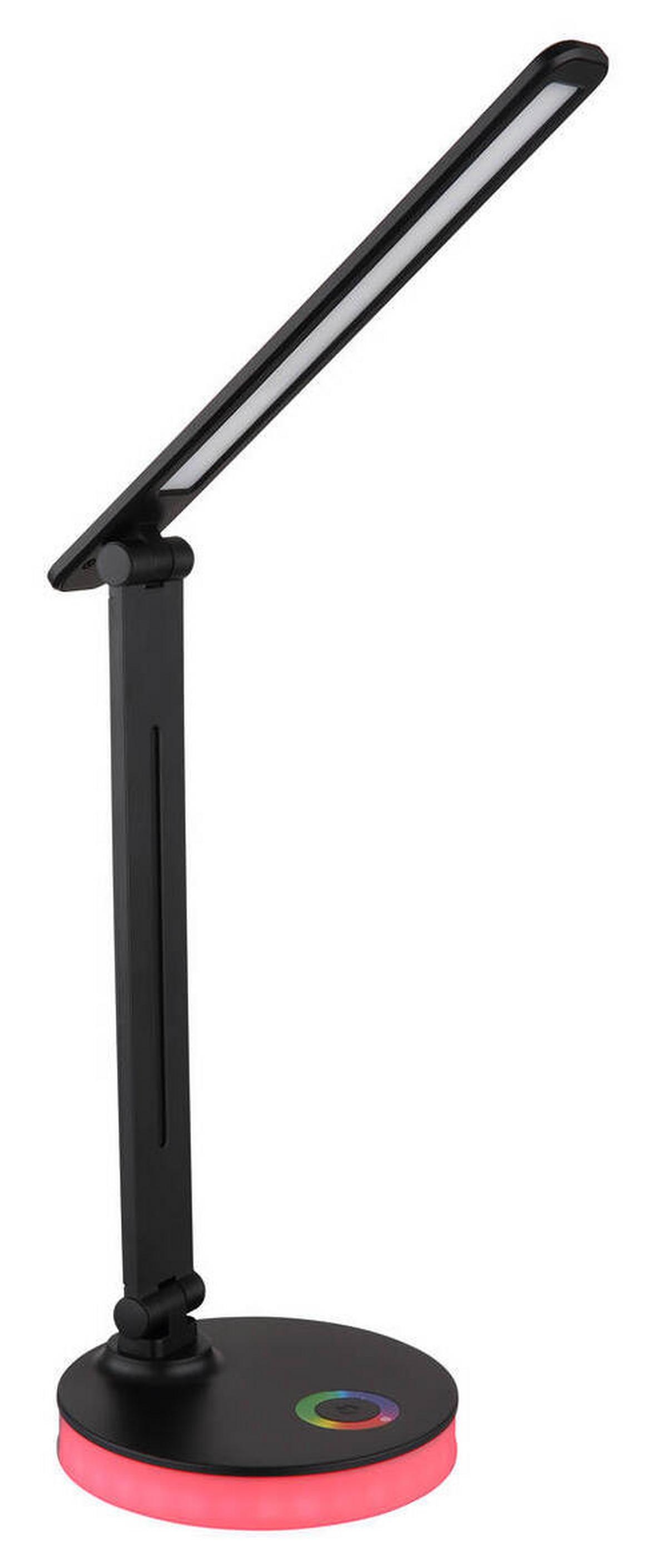 LED-Schreibtischleuchte Geraldo Schwarz max. 5 Watt - Opal/Schwarz, Design, Kunststoff (28/15/50cm) - Globo
