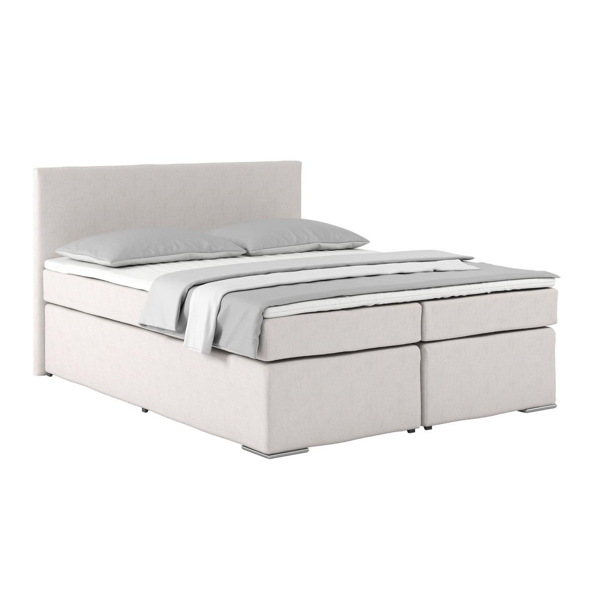 Boxspring Krevet Nero - boje pijeska/boje kroma, Konvencionalno, tekstil/metal (160/200cm) - Best Price