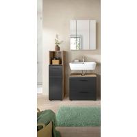 BADEZIMMER ICE - Eiche dunkel/Schwarz, Basics, Holzwerkstoff/Kunststoff (90cm) - MID.YOU