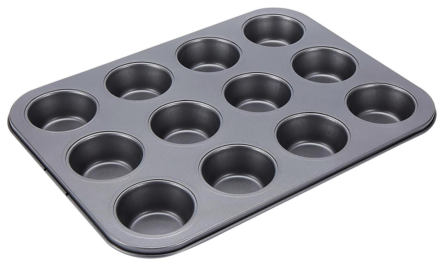 MUFFINVORM BAKERY - 12 - Grijs, Konventionell, Metaal (35/26,5/3cm) - Mömax