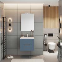 Element S Umivaonikom Iris - bijela/hrast sivi, Moderno, drvni materijal/keramika (61/53/46cm)