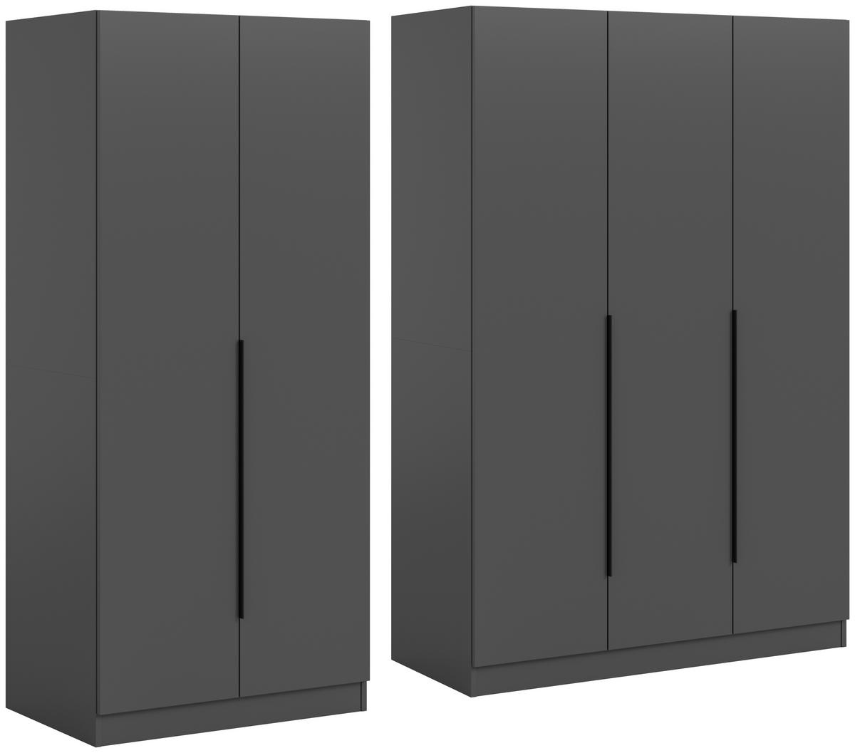 Drehtürenschrank KOPENHAGEN ca.200x181x52cm Anthrazit - Anthrazit/Schwarz, MODERN, Holzwerkstoff/Kunststoff (200/181/52cm) - MID.YOU