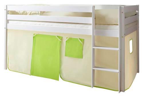 Spielbett Holz Malte ca. 90x200 Beige/Grün - Beige/Weiß, Natur, Holz (90/200cm) - MID.YOU