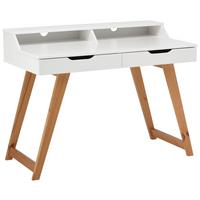 Schreibtisch in Weiss/Walnuss - Weiss/Naturfarben, Modern, Holz/Holzwerkstoff (110/85/58cm) - Mömax