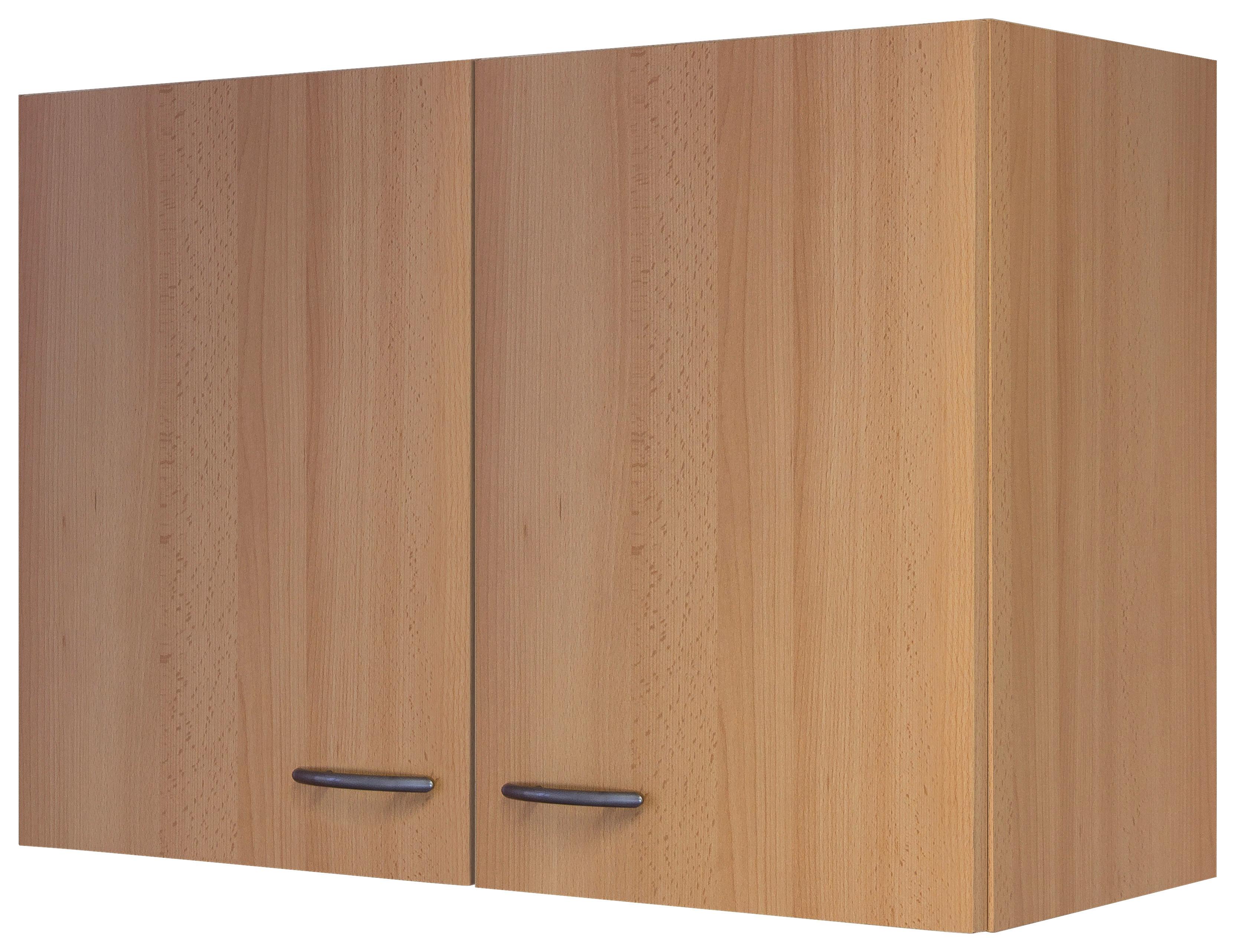 Kuhinjska Zgornja Omarica Nano, Barva Bukve - barve nerjavečega jekla/barve bukve, Moderno, umetna masa/leseni material (80/54/32cm) - FlexWell