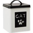 Box mit Deckel Cat in Schwarz/Weiß - Weiß, ROMANTIK / LANDHAUS, Metall (14/14/16cm) - MÖMAX modern living