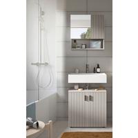 Badezimmer Mone Schwarz/Kaschmir 2-teilig - Kaschmir/Schwarz, Trend, Glas/Holzwerkstoff (60cm) - MID.YOU