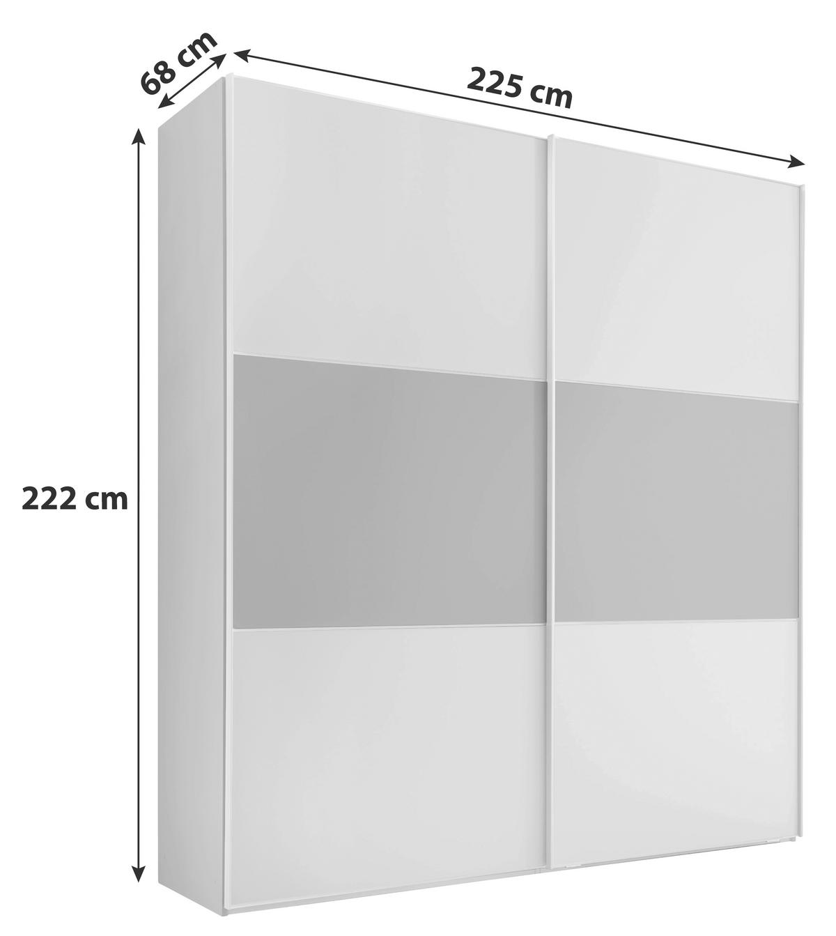 Ormar S Kliznim Vratima Includo - bijela/antracit, Design (225/222/68cm) - Premium Living