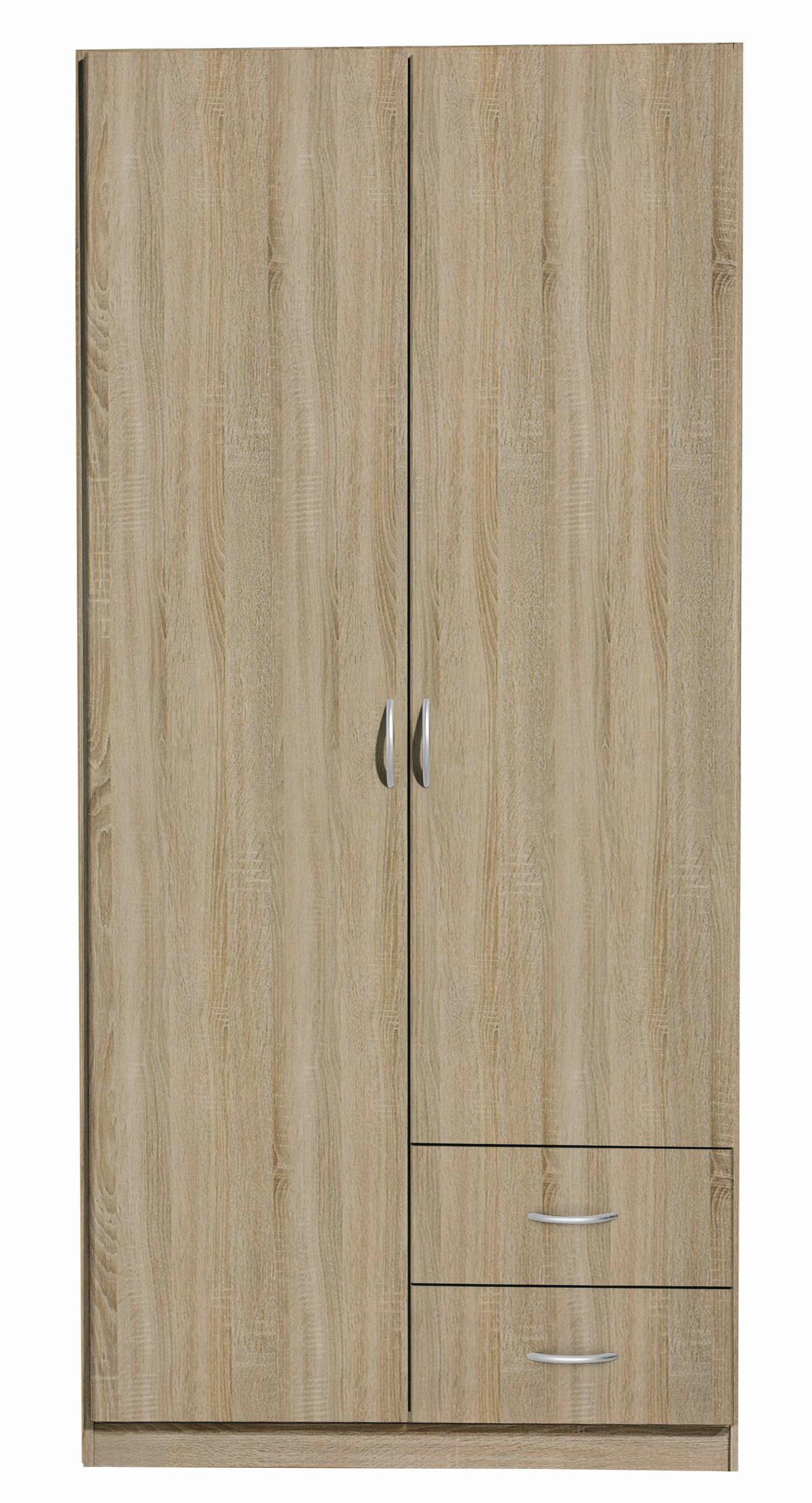 Omara S Klasičnimi Vrati Case, Barva Hrasta - srebrne barve/hrast sonoma, Design, umetna masa/leseni material (91/197/54cm) - Boxxx