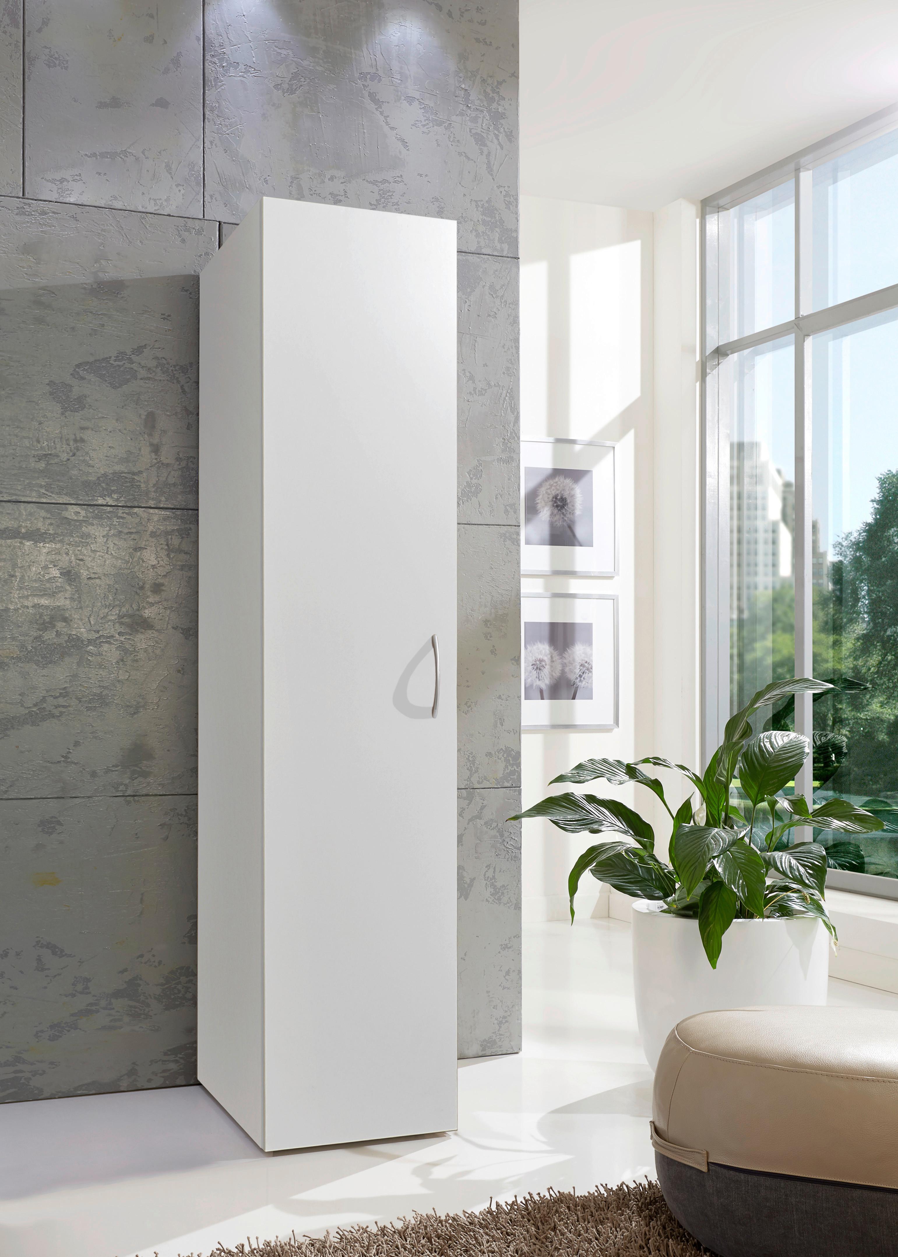 Mehrzweckschrank in Weiß - Alufarben/Weiß, Holzwerkstoff/Kunststoff (50/185/40cm) - Modern Living