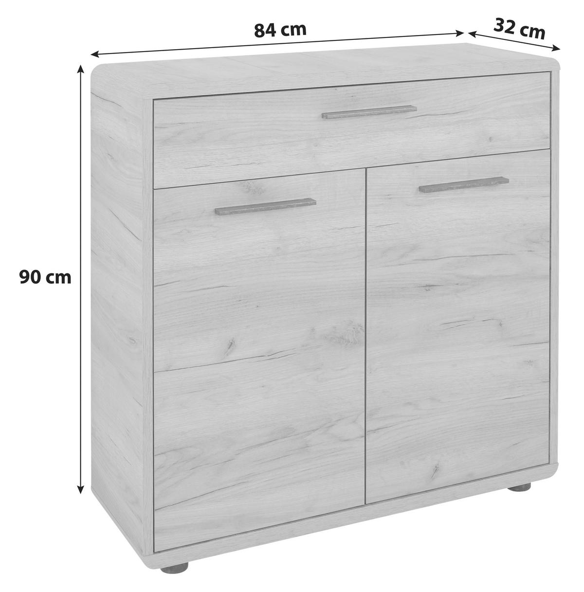 Comodă FONTANA - culoare lemn stejar, Modern, material pe bază de lemn (84/90/32cm) - Modern Living
