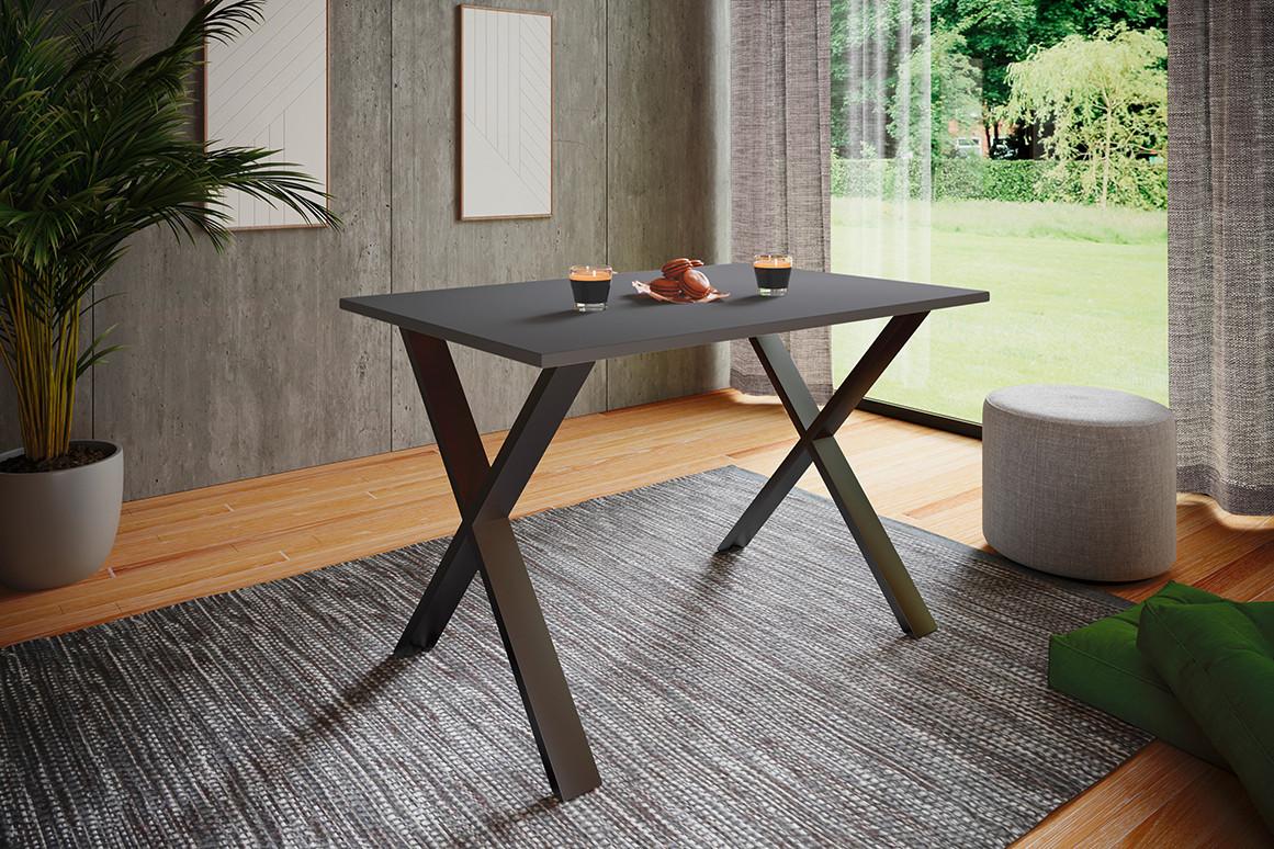 ESSTISCH XONA - Anthrazit/Silberfarben, Basics, Holzwerkstoff/Metall (110/80/76cm) - MID.YOU