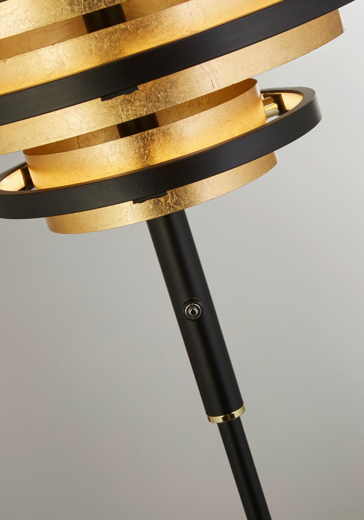 LED Állólámpa Eu6359bg Hive - fekete/sárgarézszínű, Design, fém (40/148cm)