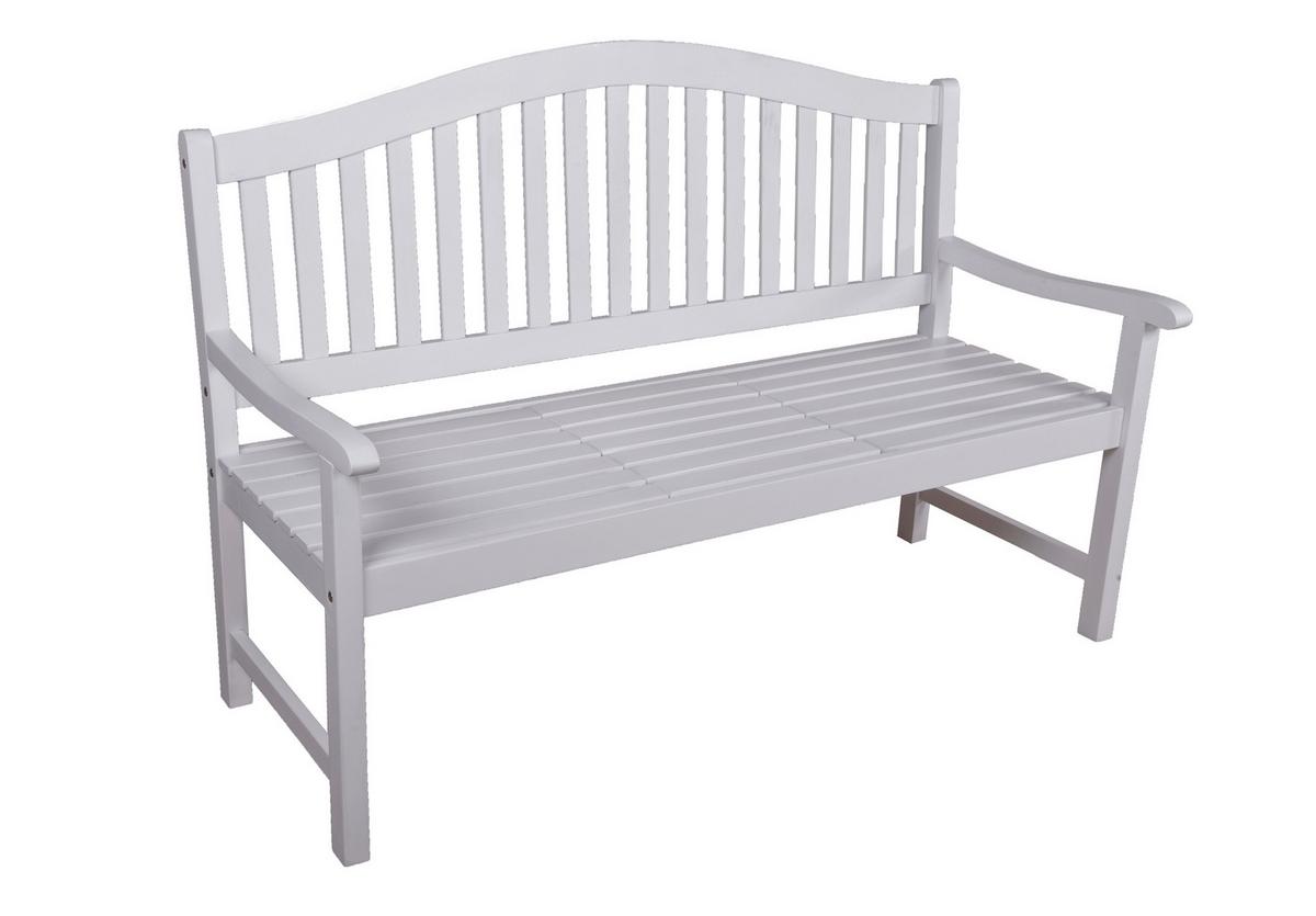Gartenbank Singapur Weiß ca. 150x104x62 cm Holz - Eukalyptusholzfarben, Basics, Holz (150/104/62cm) - Gardenson