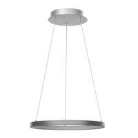 LAMPA ZWIESZANA LED 2851-95 HOOP - kolor aluminiowy, Design, tworzywo sztuczne/metal (57/180/200cm) - Paul Neuhaus
