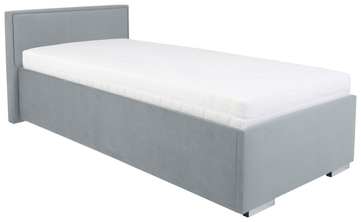 Polsterbett Anadia ca. 90x200 cm Grau - Chromfarben/Grau, MODERN, Holz/Textil (90/200cm) - MID.YOU