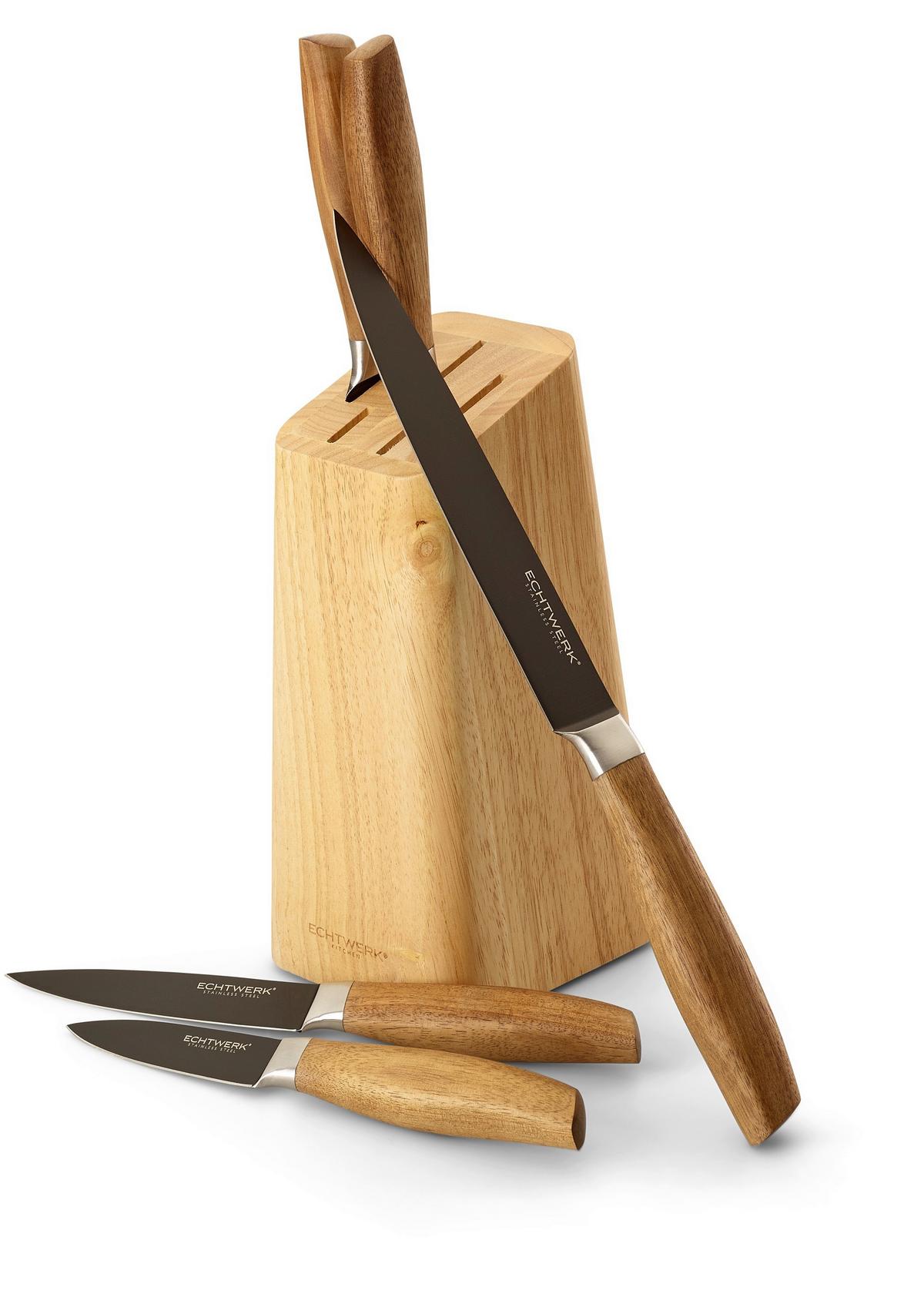 Messerblock Carmo in Akazienfarben - Akaziefarben, Basics, Holz (22,7cm) - Echtwerk