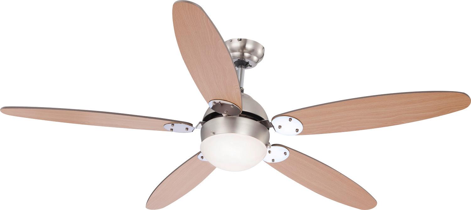 Deckenventilator Ante Graphit-/Buchefarben - Chromfarben/Buchefarben, Basics, Glas/Holzwerkstoff (132/40,6cm)