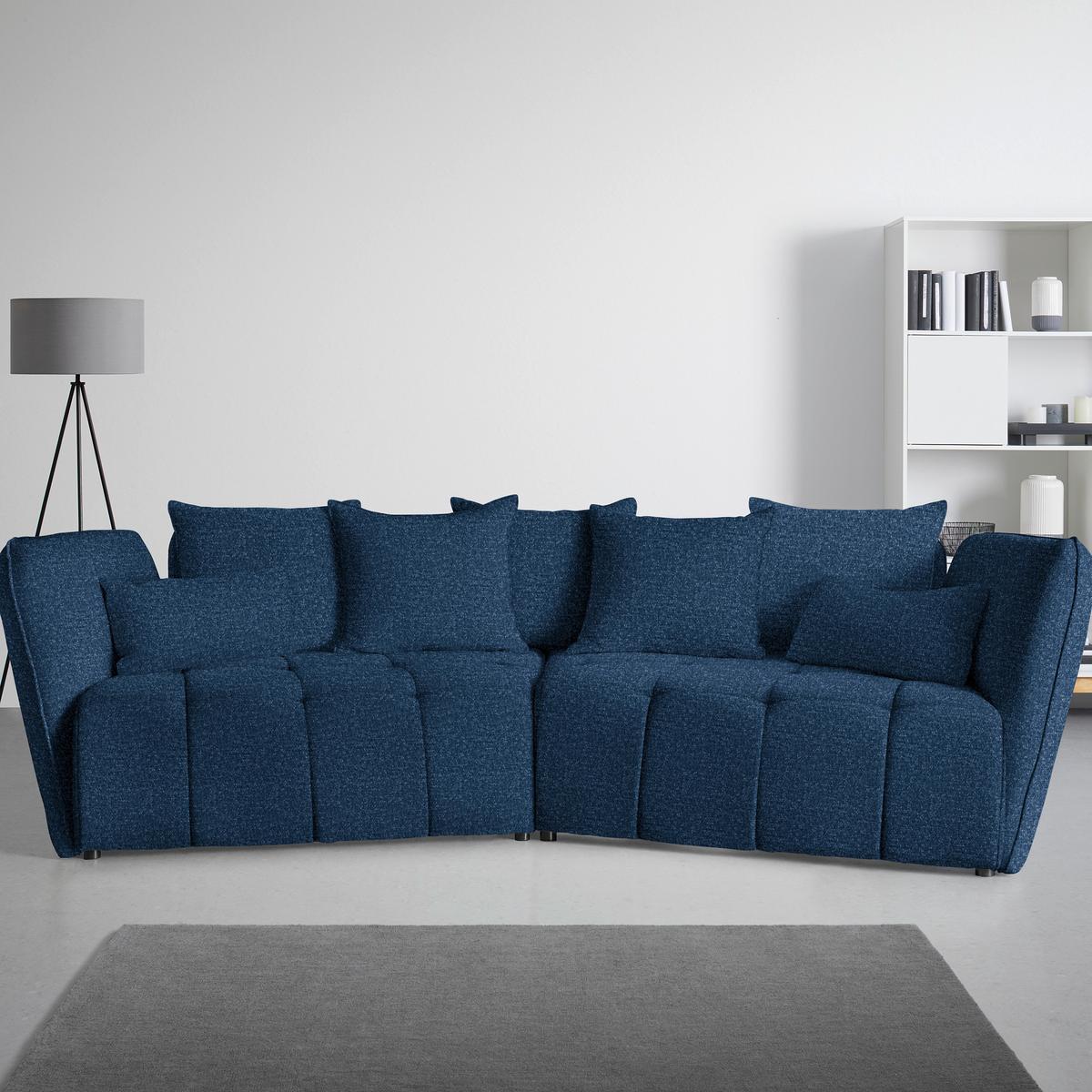 Boxspringsofa Sofi Dunkelblau - Schwarz/Dunkelblau, MODERN, Textil (294/93/152cm) - Premium Living