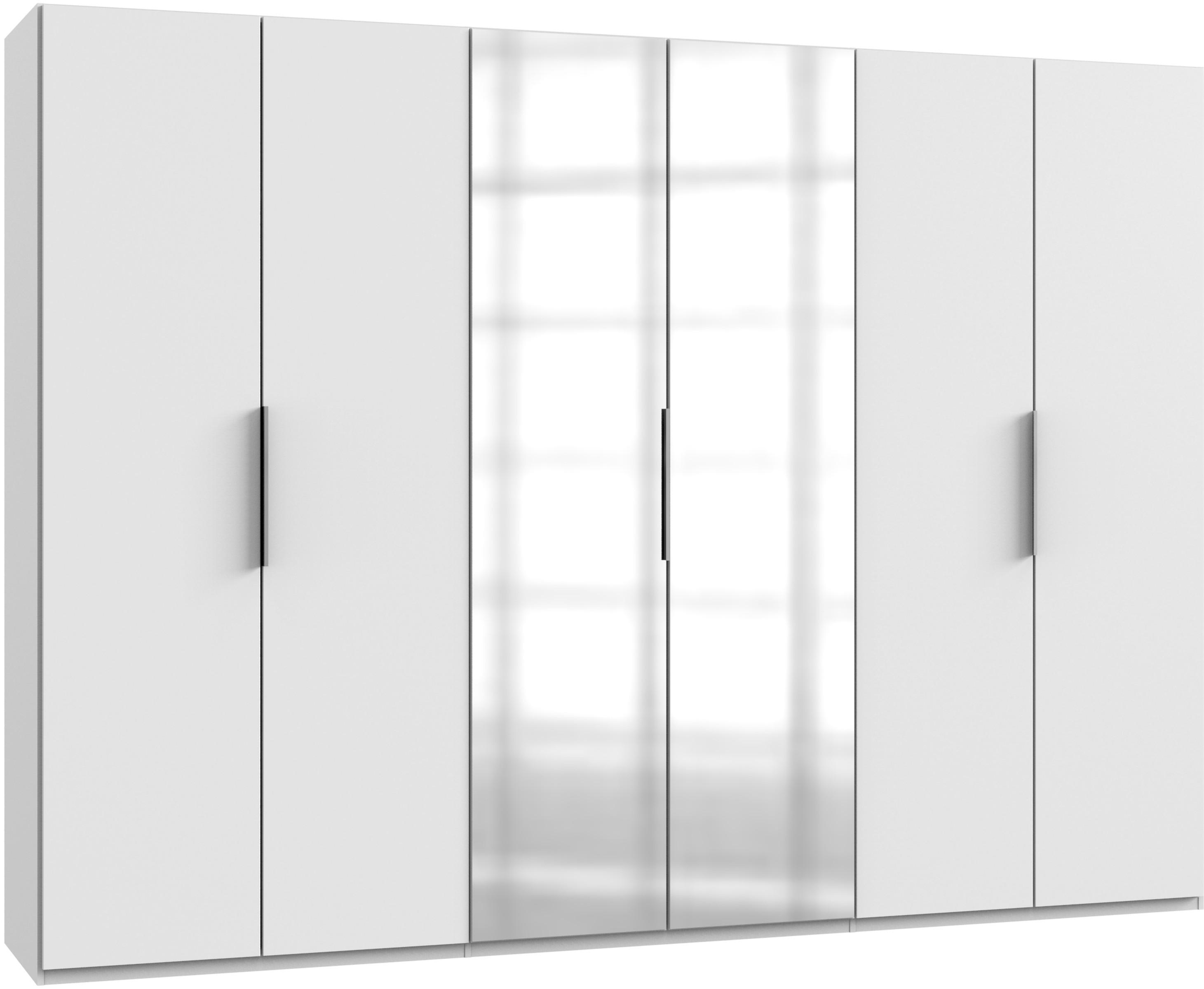 Drehtütenschrank Level 36A mit Spiegel ca. 300 cm Weiß - Chromfarben/Weiß, MODERN, Holzwerkstoff (300/216/58cm) - MID.YOU