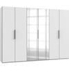 Drehtütenschrank Level 36A mit Spiegel ca. 300 cm Weiß - Chromfarben/Weiß, MODERN, Holzwerkstoff (300/216/58cm) - MID.YOU