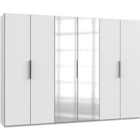Drehtütenschrank Level 36A mit Spiegel ca. 300 cm Weiß - Chromfarben/Weiß, MODERN, Holzwerkstoff (300/216/58cm) - MID.YOU