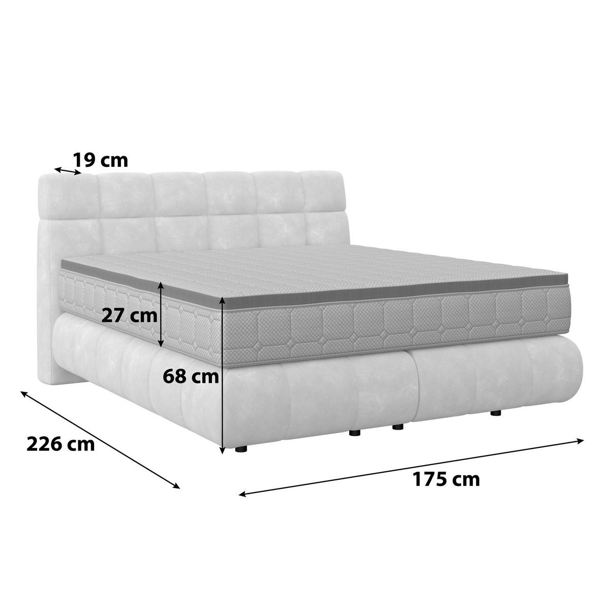 Pat Boxspring Nobu - gri deschis, Trend, lemn/textil (160/200cm) - Premium Living
