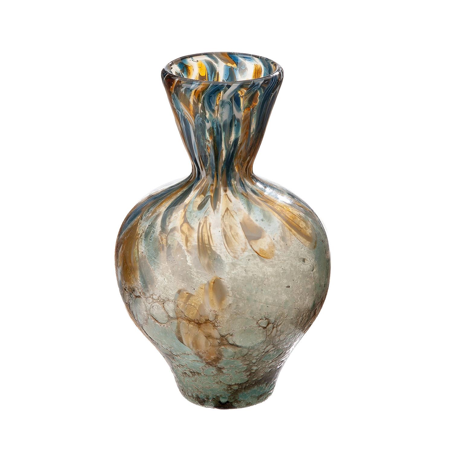 Dekovase Bronko I Hellbraun/Hellbraun - Hellbraun/Hellblau, Basics, Glas (15/24cm)