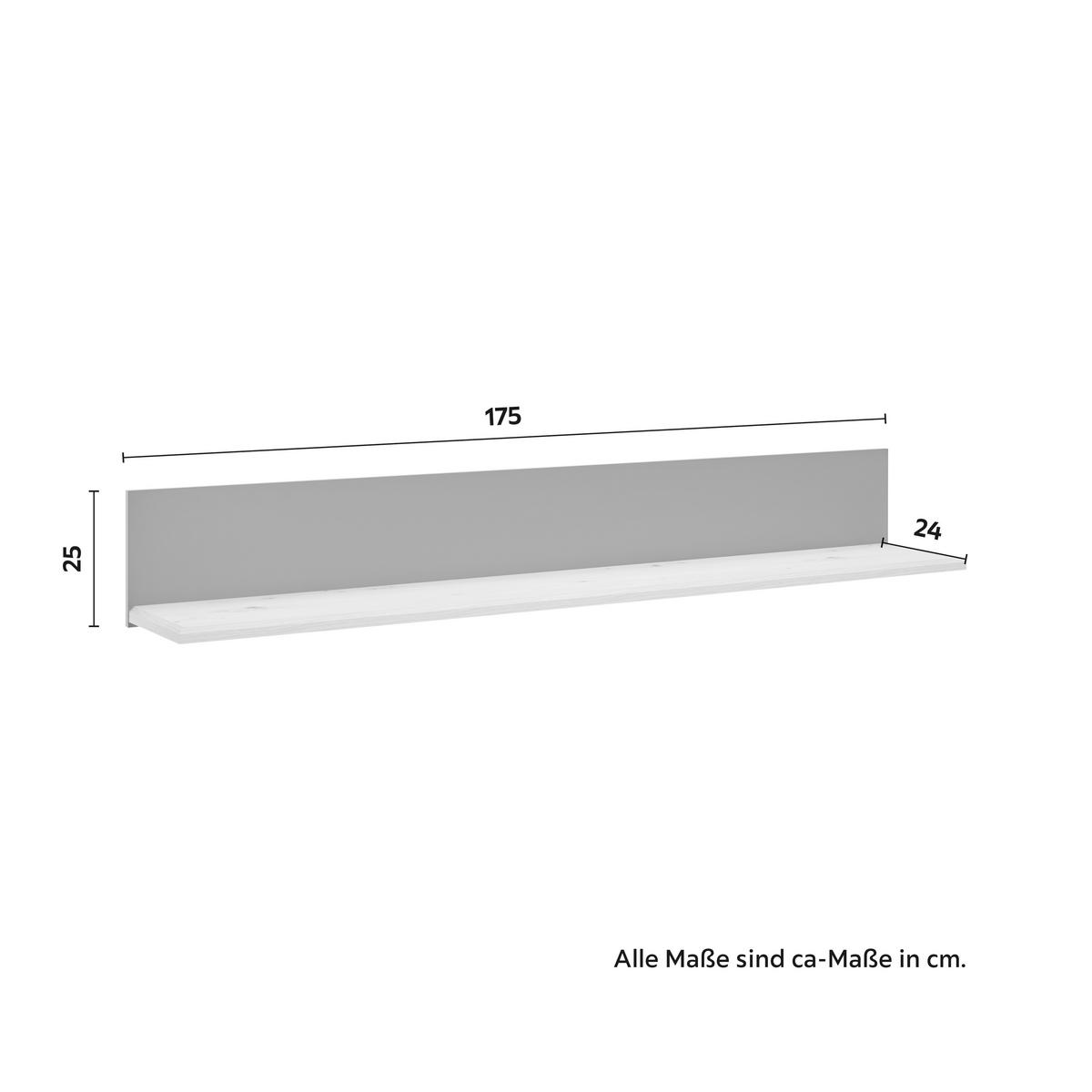 Wandregal "Claudio", dunkelgrau/eiche - Dunkelgrau/Eiche Artisan, Modern, Holz (175/25/24cm) - Bessagi Home
