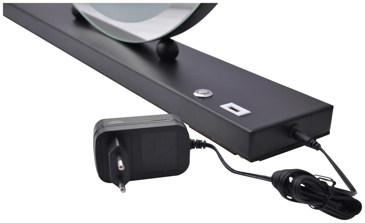 WANDSPIEGEL LED SCHMINKSPIEGEL GLAMORY 125 - Schwarz, Basics, Glas/Holzwerkstoff (53/10/60cm) - Kayoom