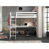 Hochbett Pino Weiß - Weiß/Kieferfarben, Basics, Holz (140/200cm) - Vipack