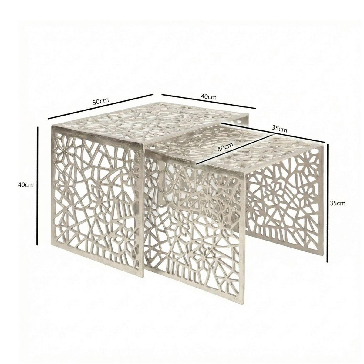 Set De Măsuțe Suprapuse Wl7.504 - argintiu, Design, metal (50/40/40/35/40/35cm) - MID.YOU